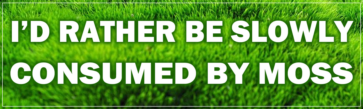 I d rather be slowly consumed by moss Vinyl Bumper Sticker  Window Cling or Magnet in UV Laminate Coating and Various Sizes